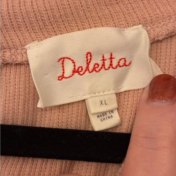 ANTHROPOLOGIE DELETTA Flutter Sleeve Sweater January Pink Women’s Size XL - Picture 6 of 7